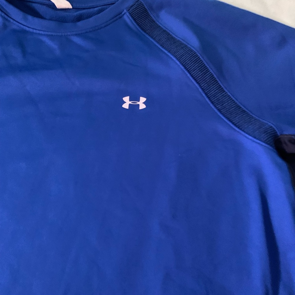 Underarmour fleece lined long sleeved blue shirt- size XXLARGE